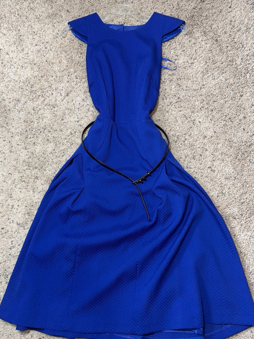 coast y2k Royal Blue Midi Fit-and-Flare Dress